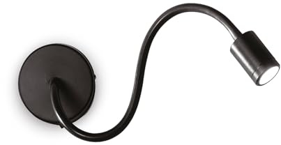 Ideal Lux LED Wandstrahler FOCUS-1 AP, mit Flexarm + Schalter, 3W 3000K 170lm, Schwarz