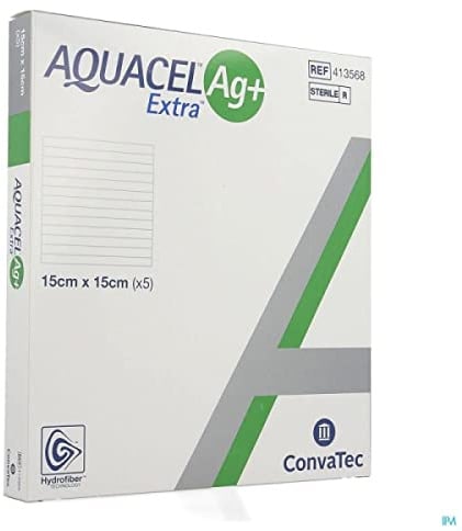 Aquacel Ag plus Extra Quadratische Wundauflagen, 15 x 15 cm, 5 Stück