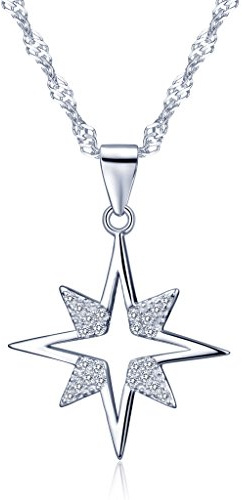 Unendlich U Cool Einzigartig Stern Damen Halskette 925 Sterling Silber Zirkonia Anhänger Kettenanhänger, Silber