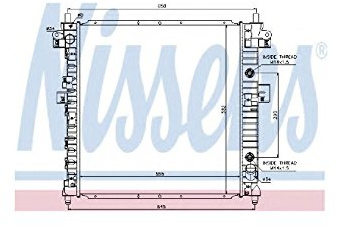 NISSENS Kühler Motorkühlung Kühler Wasserkühler Motorkühler Netzbreite 578mm Netzlänge 555mm Netztiefe 26mm 64326