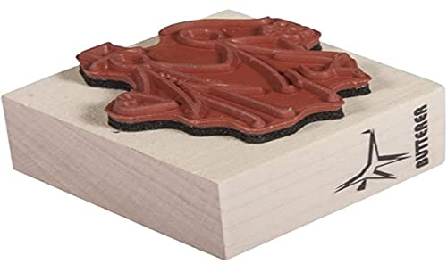 Rayher Stempel Holz „Brautpaar klein“, 4 x 4 cm, Holzstempel Hochzeit, zum Gestalten von Karten, Umschlägen, Geschenken, Butterer Stempel, 28783000