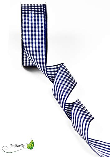 Creativery Karoband 25mm x 10m Dunkel Blau