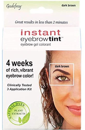 Godefroy Instant Eyebrow Tint Botanicals 3 Applications Included, Dark Brown by Godefroy