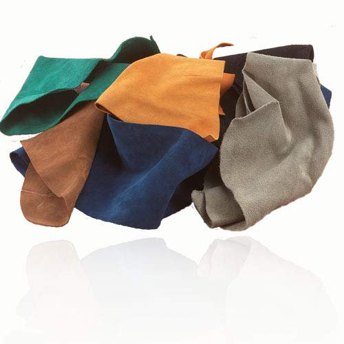Leder-Reste (Velours) 500 g Beutel bunt sortiert in mindestens 4 Farben, mindestens DIN A4