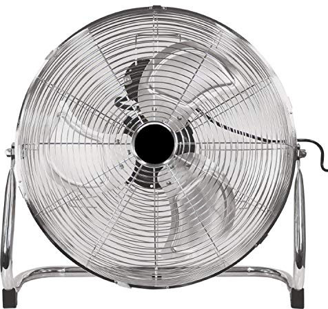 18 Chrome High Velocity 3 Speed Floor Fan for Home Office Gym Workshop Garage & Industrial