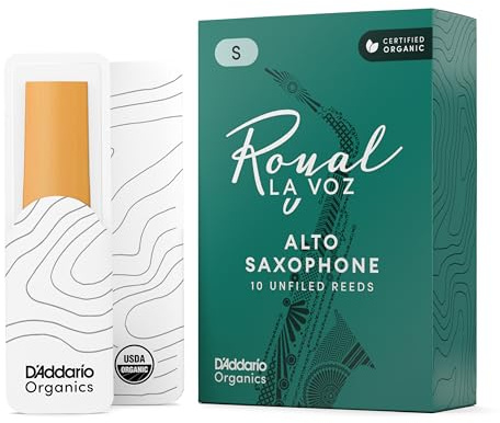 D'Addario La Voz Organic Altsax Blätter Soft, 10er-Pack | La Voz Organic Altsaxophonblätter bieten kräftigen Klang, unfiled Ansprache, konstante Stärke und flexible Jazz-Performance.
