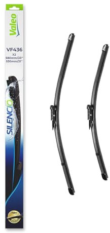 VALEO Silencio Escobilla - VF436 - Kit de Alto Rendimiento, Visibilidad Superior en Carretera, Fácil Instalación, Hojas Planas Originales de 580mm/530mm - Delanteras - Juego de 2 Escobillas - 574636