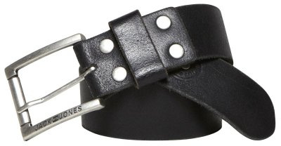 Jack & Jones Herren See Belt Leder Gürtel,12064532, Size 95 (UK 32-34) schwarz