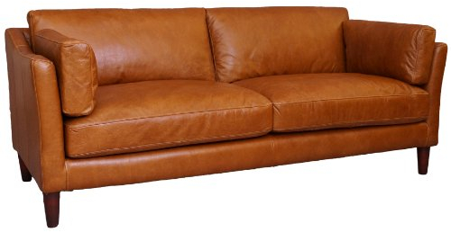 Cocktailsofa Manitoba 3-Sitzer Vintage Leder Echtleder Sofa Couch Hellbraun