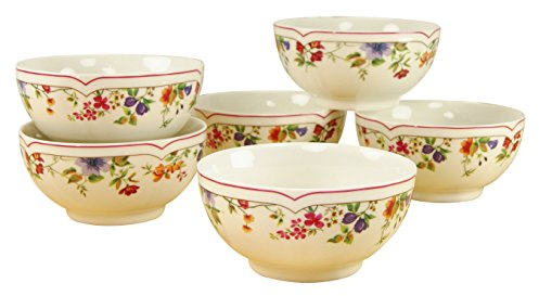 Creatable, 16144, Serie Cornwall Garden, Geschirrset Müslischalen Set 6 teilig, 43.6 x 31 x 12 cm