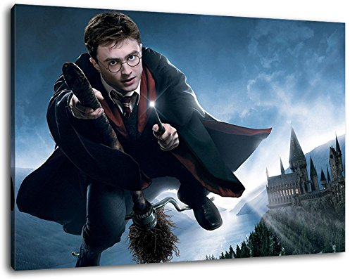 harry potter Format 80x60 cm Bild auf Leinwand, XXL riesige Bilder fertig gerahmt mit Keilrahmen, Kunstdruck auf Wandbild mit Rahmen