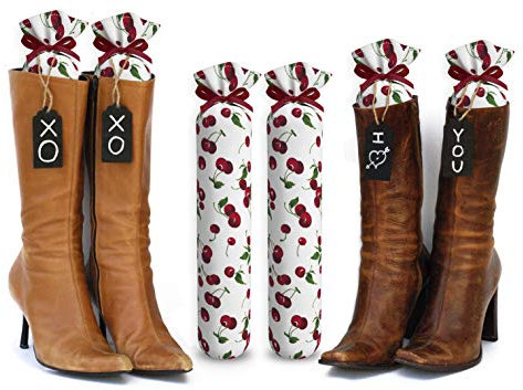 My Boot Trees, Boot Shaper Stands for Closet Organization. Many Patterns to Choose From. 1 Pair. (Cherries)