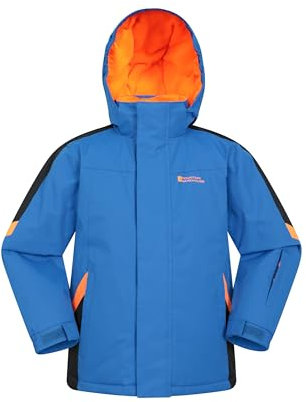 Mountain Warehouse Raptor Kids Ski Jacket - Snowproof, Fleece Lined Snow Coat with Hood - Boys and Girls Winter Warm Skiing, Snowboarding & Outdoors Cobalt Kids Size 5-6 Years
