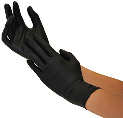 SF Nitrilhandschuhe XL Schwarz – 200 Stück Einweghandschuhe, Einmalhandschuhe, Puderfrei, Latexfrei, Handschuhe Einweg zum Kochen, Putzen, für Medizin, Küche, Garten, Werkstatt, Tattoo, Haushalt