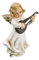 MAROLIN Musizierender Engel mit Mandoline, antikweiß, zu 10-11cm Figuren