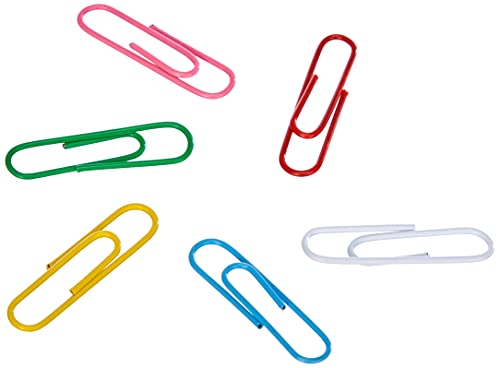 Verzinkte Büroklammer, 32mm, Bunt, Packung mit 100