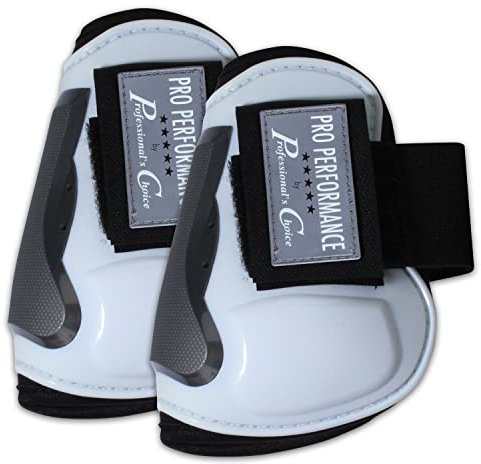 Professional's Choice Pro Performance Show Jump Boots | Hind Rear Pair | Universal Size | Standard Fastener | White