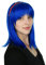 Prettyland Damen Königs-Blau Mittellange Glatte Natürlich Matte wie Echthaar matte Manga Anime Perücke blue Wig C787
