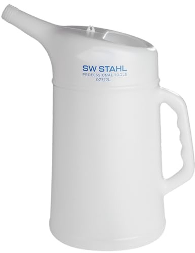 SW-Stahl 07372L Füllkanne 4 Ltr. - Messbecher für Öl, Säure & Laugen | Werkstattbedarf Messkanne mit Skala - Beständig gegen Chemikalien - Universeller Öl-Messbecher für Allgemeinbedarf
