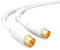 HB-DIGITAL 10m de câble d'antenne 8K UHD Câble d'antenne HDTV reliant le câble coaxial à la prise Câble coaxial plaqué or avec noyau de ferrite 2X DAB+ DVB-T/T2 DVB-C/C blanc