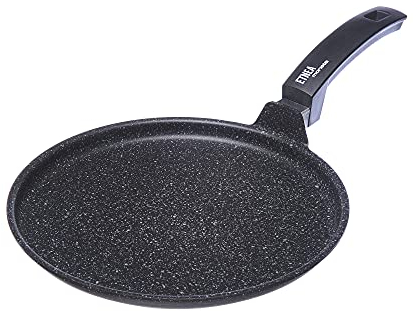 Moneta Etnea Crêpière, revêtement anti-adhésif et anti-rayures surface en pierre, Poêle à crêpes et pancakes, Lavable au lave-vaisselle, 32 cm