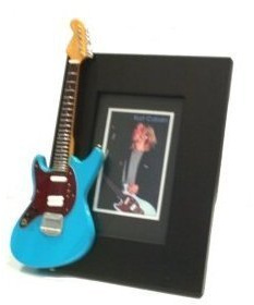 KURT COBAIN Miniatur Gitarre Foto Rahmen Jagstang Blue Nirvana