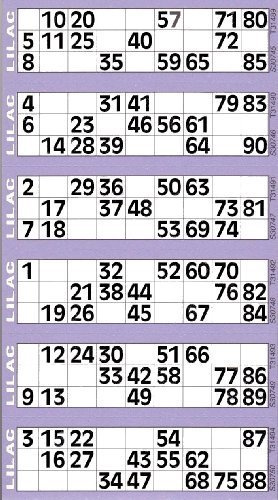 Jumbo Bingo-karten polster 600 Tickets per Polster 6 ansicht vielzahl von farben - Lila