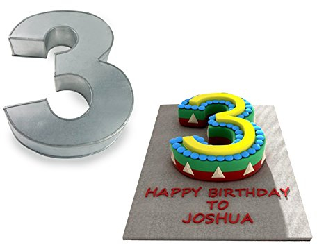 EUROTINS The Cakes World Small Number Birthday Wedding Anniversary Cake Tin – 10” x 8” (2.5” deep) (3)
