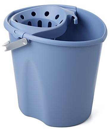 Tatay Cubo de Fregona Oval, de PP, Libre de BPA, Escurridor por Presión, con Asas. Fabricado en España. Color Azul