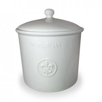 MS-Steinzeug Kartoffeltopf mit Deckel 36,50 x 25 x 20 cm Cream rustikal Belüftet Lebensmittelecht Keramik