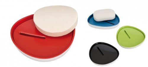 WENKO Seifenablage Alcamo - Melamin - Seifenhalter - Seifenablage - Seifenschale - Seifschale, Farbe:Rot