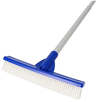 Duraol Pool Bürste mit Teleskopstange 26cm I Poolbesen zur Poolreinigung I Pool Reinigungsbürste ideal für Aufstellbecken I Robuster Pool Schrubber I Hochwertiges Pool Zubehör