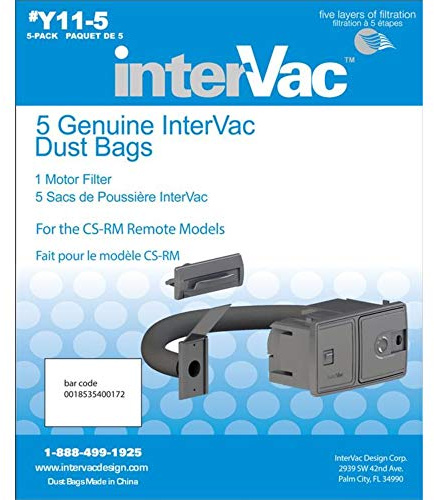 Intervac Y11-5 Replacement Dust Bags for CS-RM Models