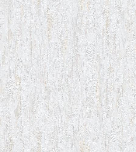 Rasch Tapete 867503 - Helle Tapete mit Putzoptik und Putzstruktur mit feiner Marmorierung in Creme - 10,05m x 0,53m (LxB)
