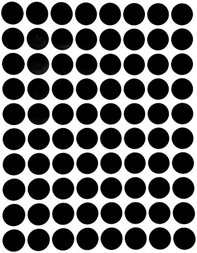 Sticker Schwarz 13 mm runde Aufkleber - 1,3 cm Klebepunkte 1200 Stück von Royal Green