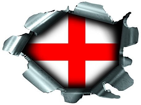 Speed Demons Pride Burst RIP Torn Tear Sticker Graphic SELF Adhesive for Any Surface Including LAPTOPS and Cars - England English Flag Football Rugby
