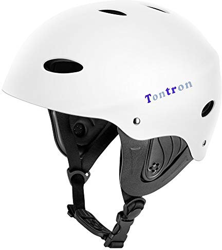 Tontron Classic Wakeboard Kajak Kite Surf Wassersporthelm (Weiss, L(55-61cm))
