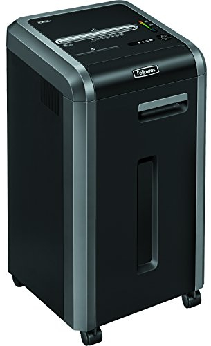 Fellowes 24 Blatt Aktenvernichter für Büros - Papierschredder mit 100% staufrei Technologie - Powershred 225Ci Partikelschnitt P-4 Aktenvernicter mit großem 60 L Papierkorb