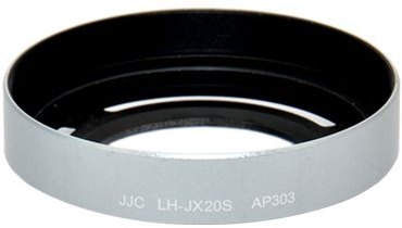 JJC LH-JX20S Sonnenblende und Filteradapter für Fujifilm X10 und X20 in silberfarbener Ausführung