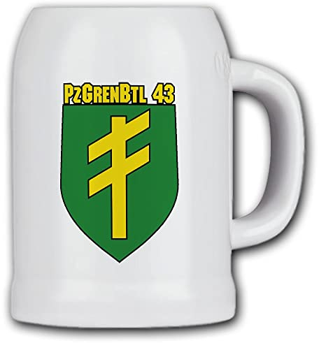 Bierkrug 0,5l Bierkrug PzGrenBtl 43 Panzergrenadierbataillon Bundeswehr #13638