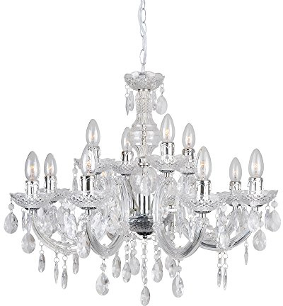 LITECRAFT Marie Therese Chandelier 12 Light, Polished Chrome