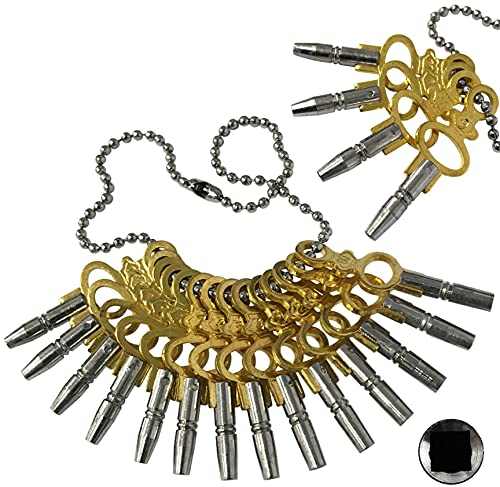 Jewellers Tools (PWK) - Set di 14 Chiavi per Orologio da Taschino, Misura 00-12: Strumento Winder Vintage Winder Key (40)