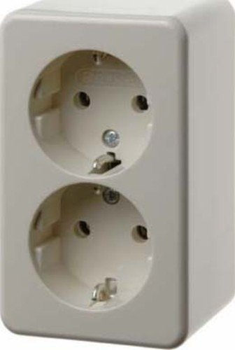 Berker Doppelsteckdose ws/gl 472140 AP AUFPUTZ Steckdose 4011334167945