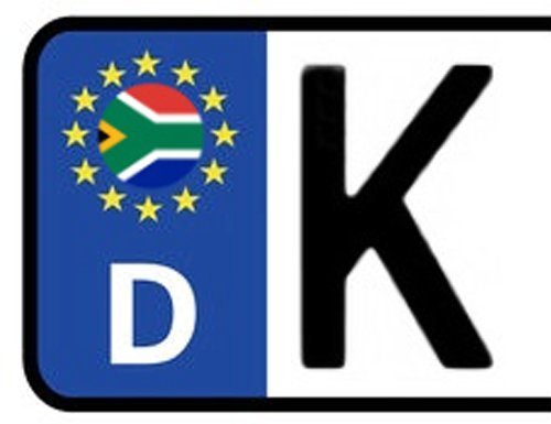 Werbetechnik Sotirios Papoutsis 2X Kennzeichen Aufkleber SÜDAFRIKA Nummernschild Sticker (ca.2 cm)