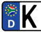 Werbetechnik Sotirios Papoutsis 2X Kennzeichen Aufkleber SÜDAFRIKA Nummernschild Sticker (ca.2 cm)