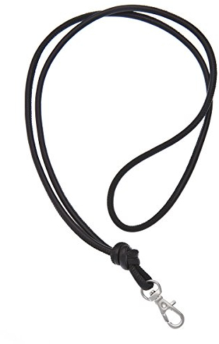 Weiches Nappaleder Lanyard - Schwarz