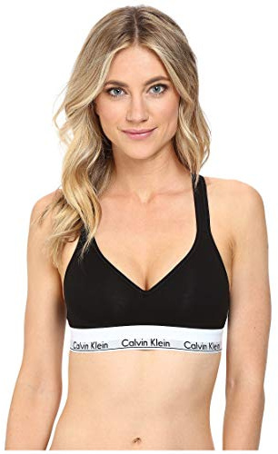 Calvin Klein Women's Cotton Blend Padded Wired Non paded Free Sports Bra _Color: Black