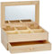 Artemio Schmuckkiste mit 6 Fächern,aus Holz,mit Spiegel und Schublade,Beige, 26 x 17,5 x 11,5 cm