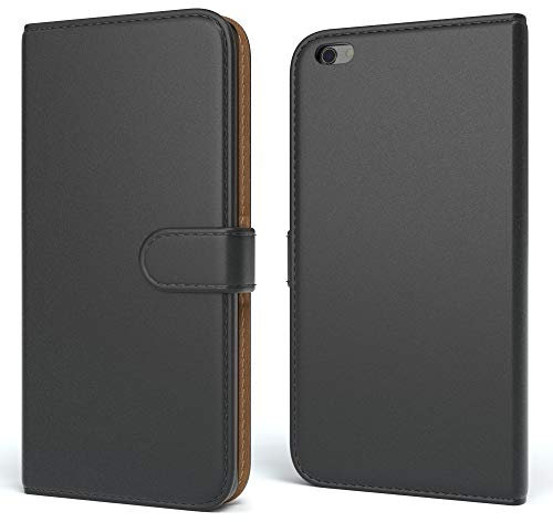 EAZY CASE Tasche kompatibel mit iPhone 6 Plus / 6S Plus Schutzhülle mit Standfunktion Klapphülle im Bookstyle, Handytasche Handyhülle Flip mit Magnetverschluss und Kartenfach, Kunstleder, Schwarz