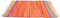 Bestlivings Flickenteppich 140 x 200 cm aus handgewebter Baumwolle in Orange - Coral, viele Variationen